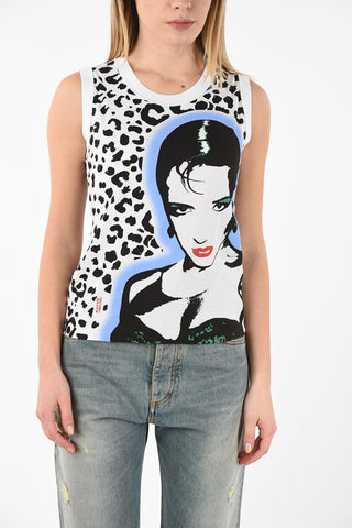 LOVE THERAPY BY ELIO FIORUCCI Top Smanicato MARIPOLAROID Stampa Animalier