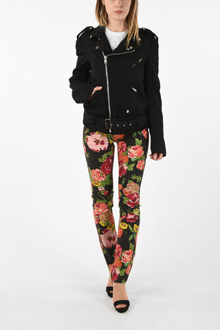 BLACK Utility Jacket with Belt and Zip Closure 