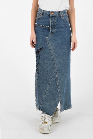 Denim Patchwork Skirt