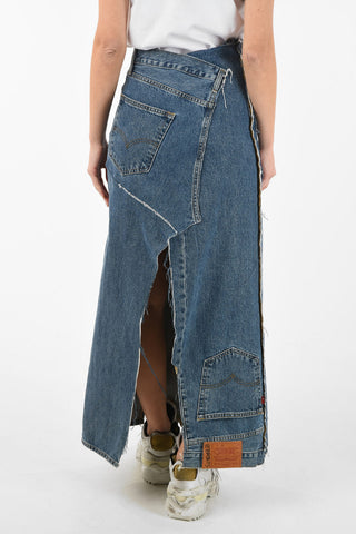 Denim Patchwork Skirt