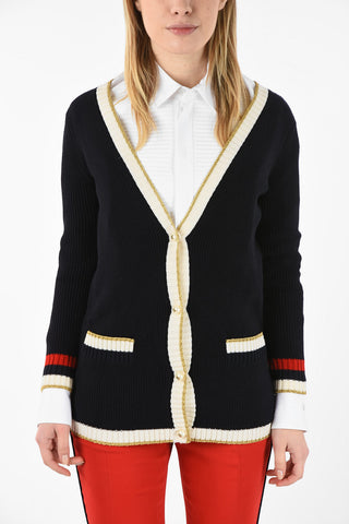 Cardigan con bottoni in Perla