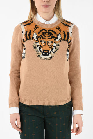 Wool Tiger Embroidered Sweater