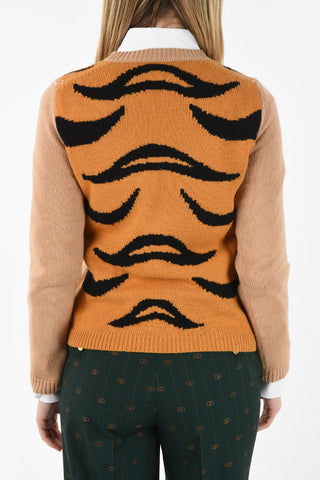 Wool Tiger Embroidered Sweater
