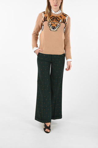 Wool Tiger Embroidered Sweater