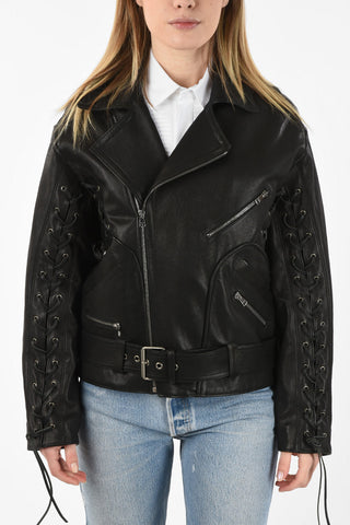 Giubbotto Biker in Pelle Stampato