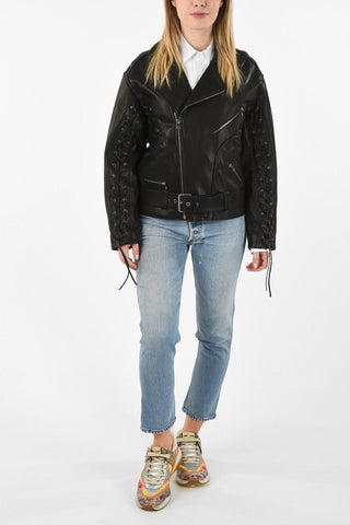 Giubbotto Biker in Pelle Stampato