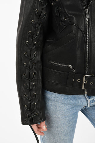 Giubbotto Biker in Pelle Stampato