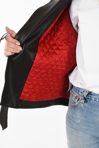 Giubbotto Biker in Pelle Stampato