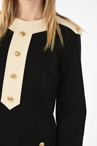 Mini Dress with Golden buttons and contrasting collar
