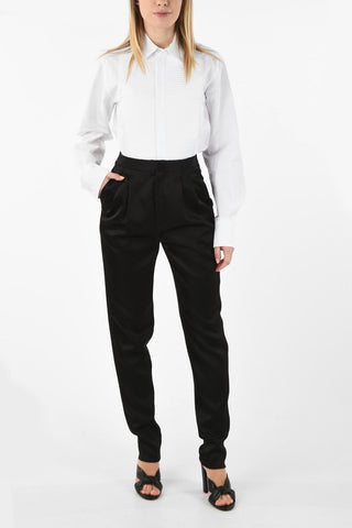 High Waist Double Pleat Pants
