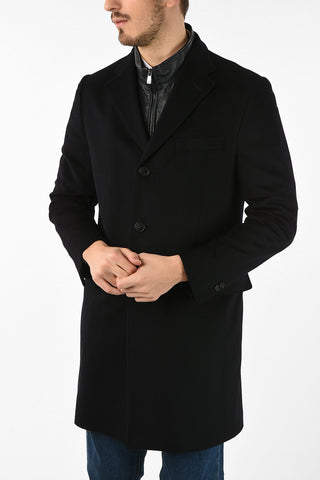ID leather details IDENTITY chesterfield coat