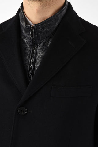 ID leather details IDENTITY chesterfield coat