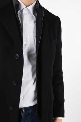 ID leather details IDENTITY chesterfield coat