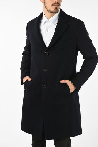 Virgin Wool and Cashmere Notch Lapel Coat