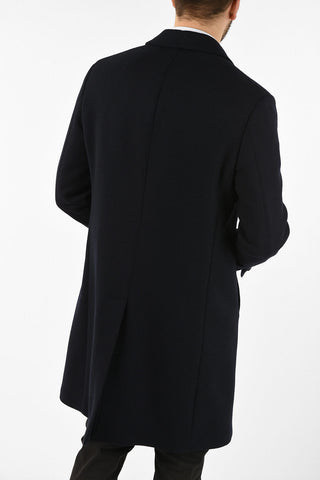 Virgin Wool and Cashmere Notch Lapel Coat