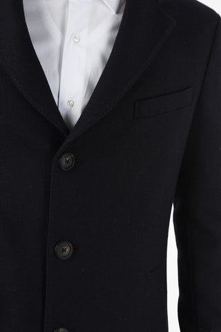 Virgin Wool and Cashmere Notch Lapel Coat