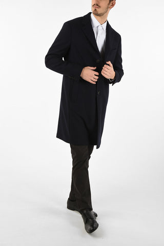 Virgin Wool and Cashmere Notch Lapel Coat