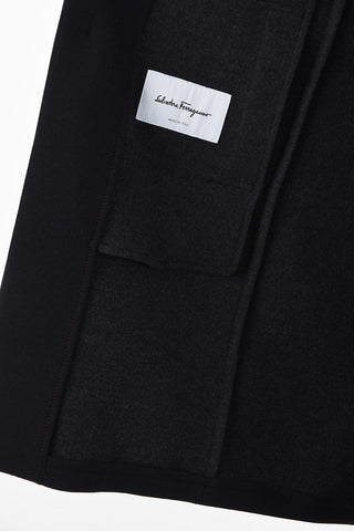 Virgin Wool and Cashmere Notch Lapel Coat