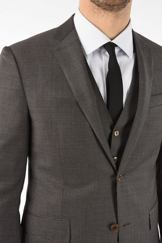 side vents houndstooth drop 7R 3 piece waistcoat ACADEMY suit