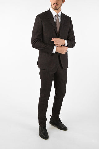 notch lapel belt loops houndstooth drop 7R 3-button ACADEMY suit