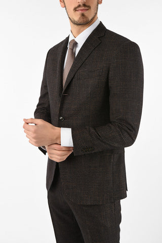 notch lapel belt loops houndstooth drop 7R 3-button ACADEMY suit