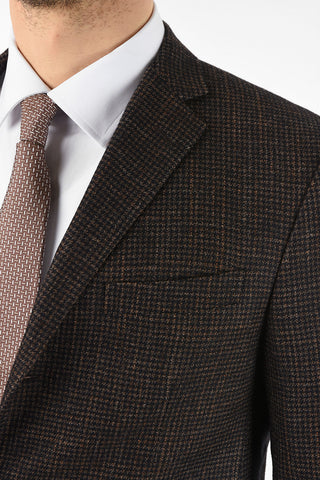 notch lapel belt loops houndstooth drop 7R 3-button ACADEMY suit