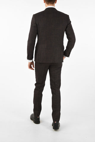 notch lapel belt loops houndstooth drop 7R 3-button ACADEMY suit