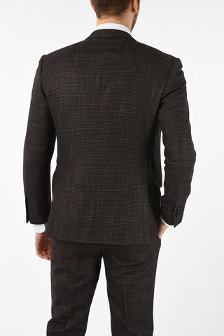 notch lapel belt loops houndstooth drop 7R 3-button ACADEMY suit