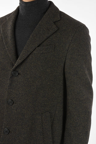 cappotto chesterfield DISCOVERY plain herringbone 3 bottoni