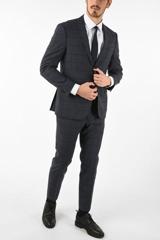 side vents notch lapel tattersall check drop 7R 2-button ACADEMY SOFT suit