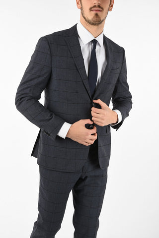 side vents notch lapel tattersall check drop 7R 2-button ACADEMY SOFT suit