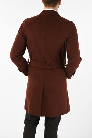 cashmere balmacaan coat with belt