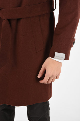 cashmere balmacaan coat with belt