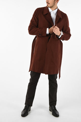 cashmere balmacaan coat with belt