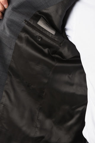 CC COLLECTION side vent notch lapel check drop 7 R RIGHT suit