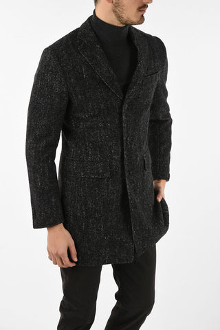 plain herringbone 3-button chesterfield coat