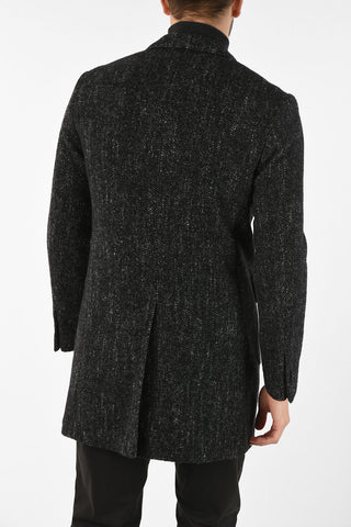 plain herringbone 3-button chesterfield coat
