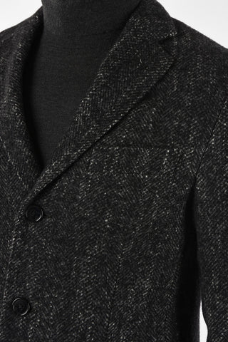 plain herringbone 3-button chesterfield coat