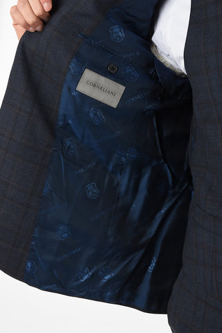 side vents notch lapel check drop 7R 3 piece waistcoat LEADER suit