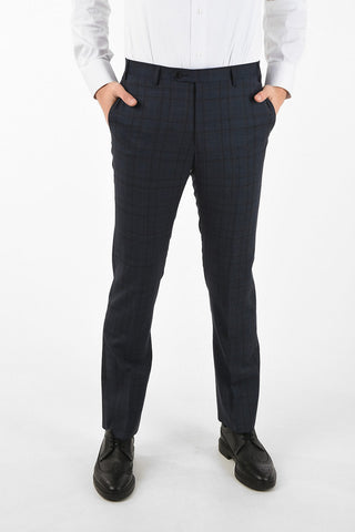 side vents notch lapel check drop 7R 3 piece waistcoat LEADER suit