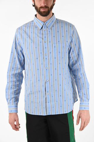 Striped Shirt with Bee Embroidered