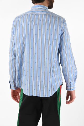 Striped Shirt with Bee Embroidered