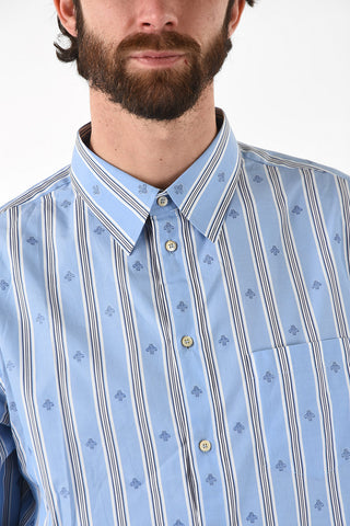 Striped Shirt with Bee Embroidered
