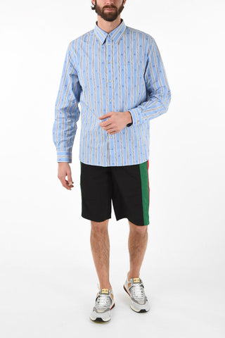 Striped Shirt with Bee Embroidered