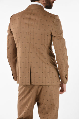 Wool Pinstriped Double Breasted Blazer