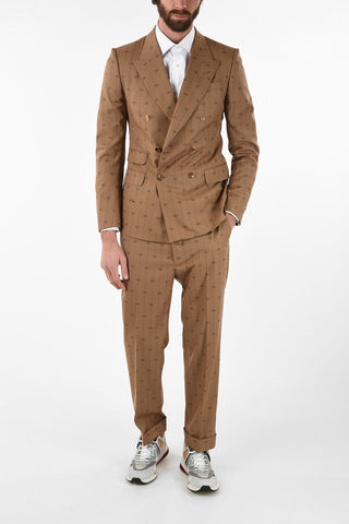 Wool Pinstriped Double Breasted Blazer