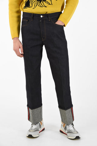 25cm Stretch Denim Wide Leg Jeans