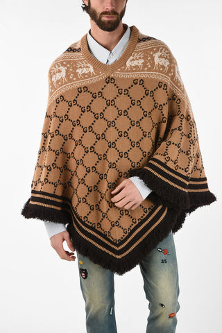 Wool Frilled Poncho