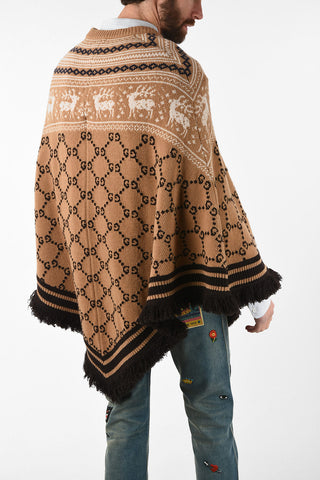 Wool Frilled Poncho