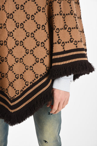 Wool Frilled Poncho